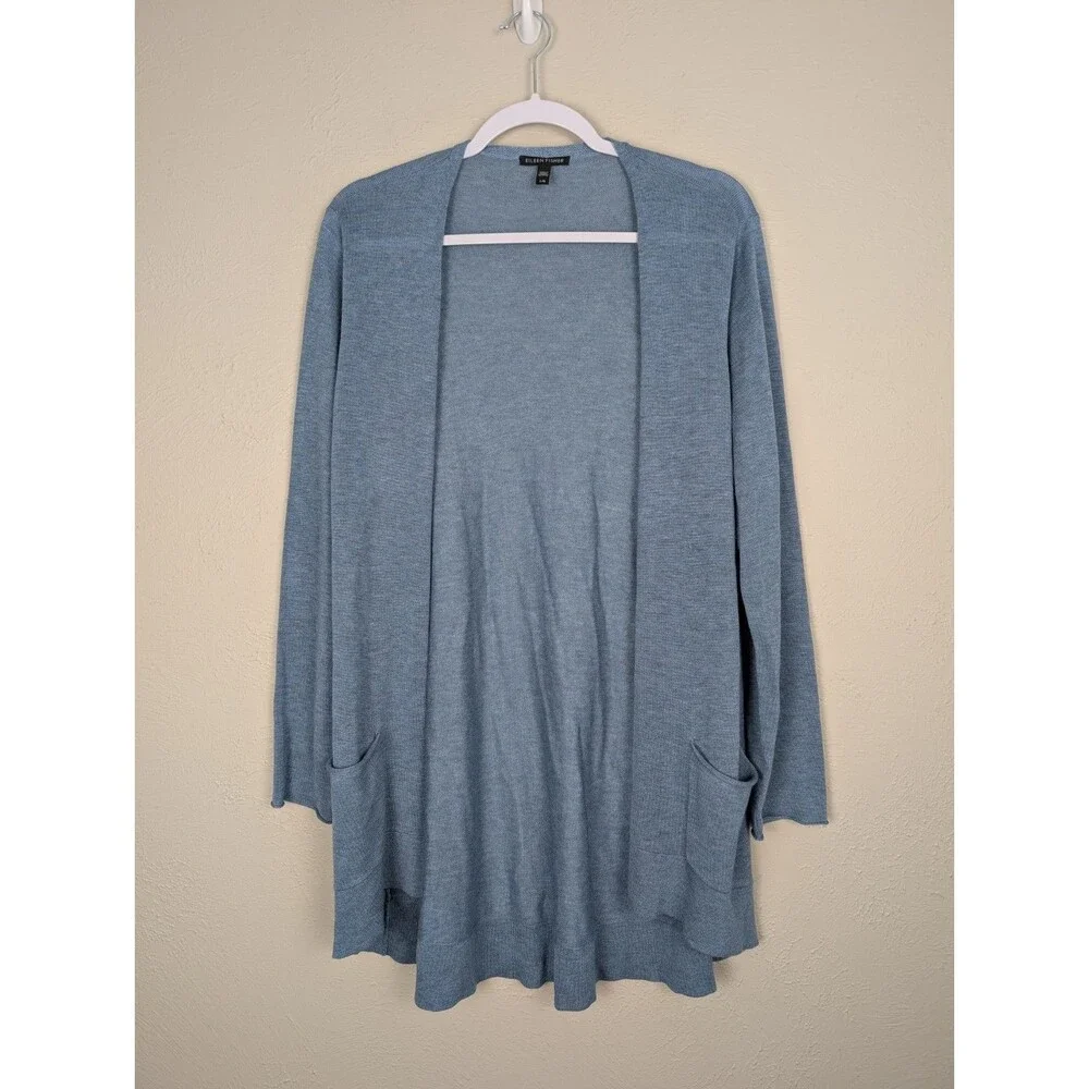 Eileen Fisher Merino Wool Cardigan Sweater Size L